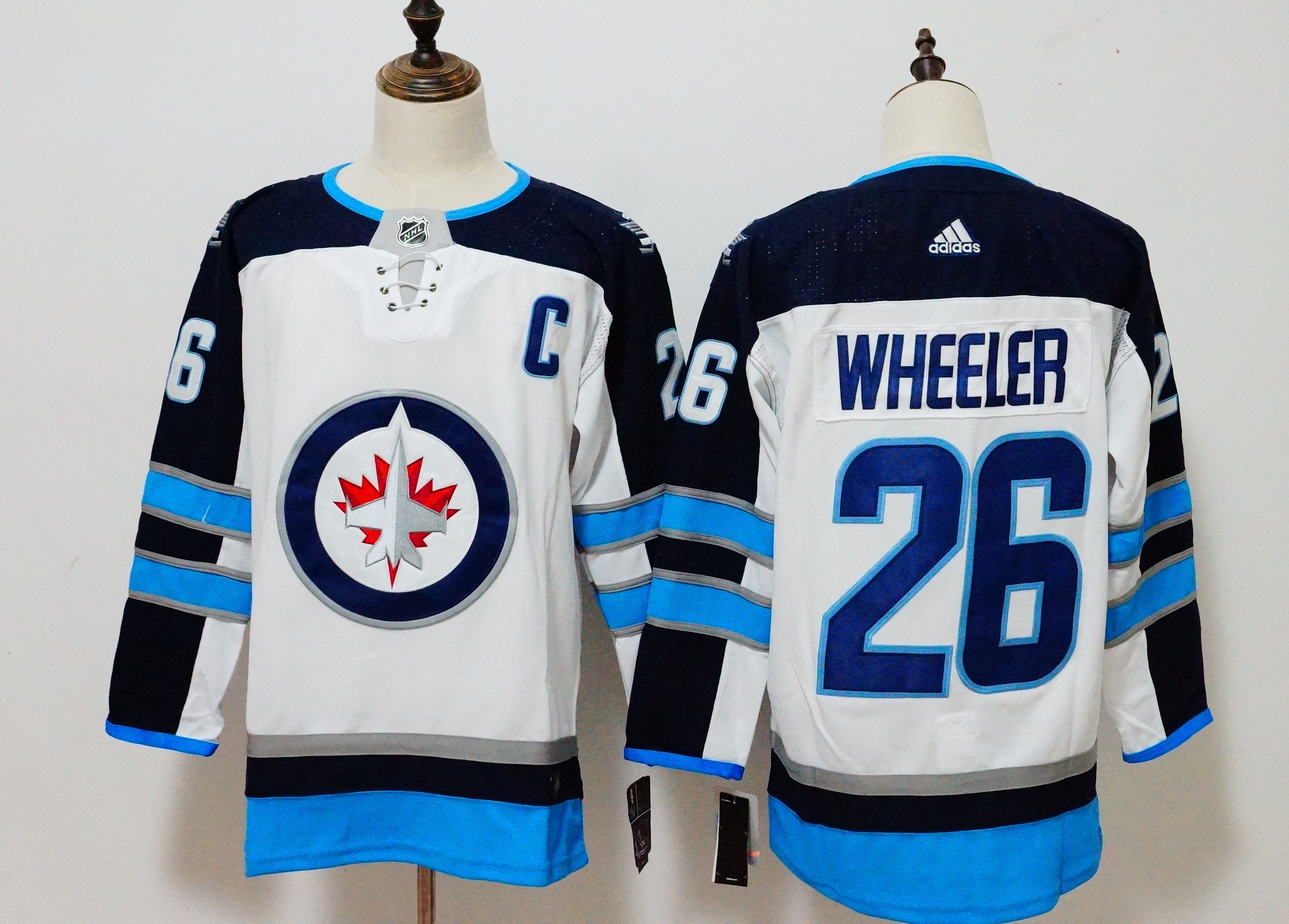 Men Winnipeg Jets 26 Wheeler White Hockey Stitched Adidas NHL Jerseys